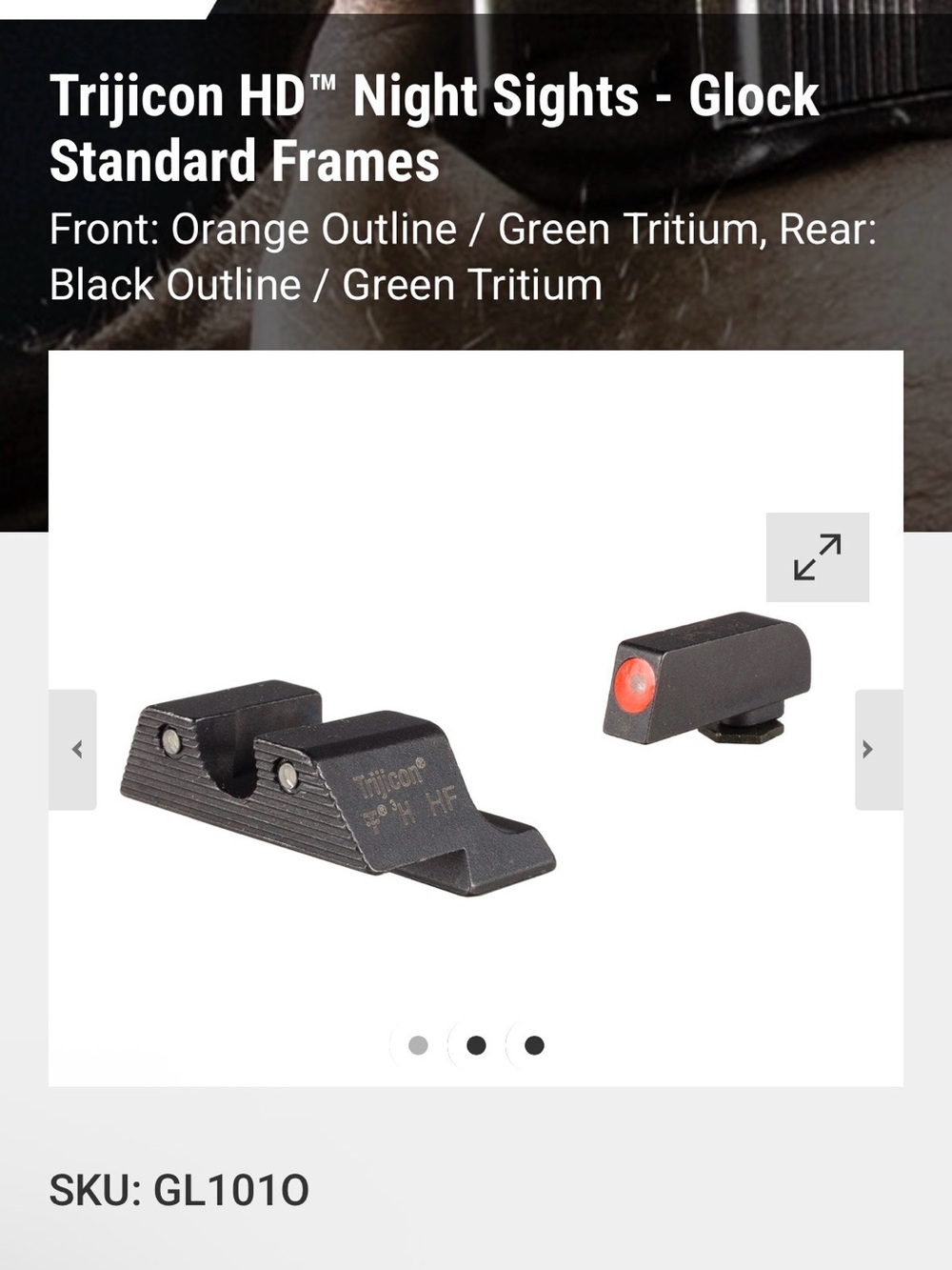 Trijicon HD Night Sights for Glock - Black with Orange/Green Tritium